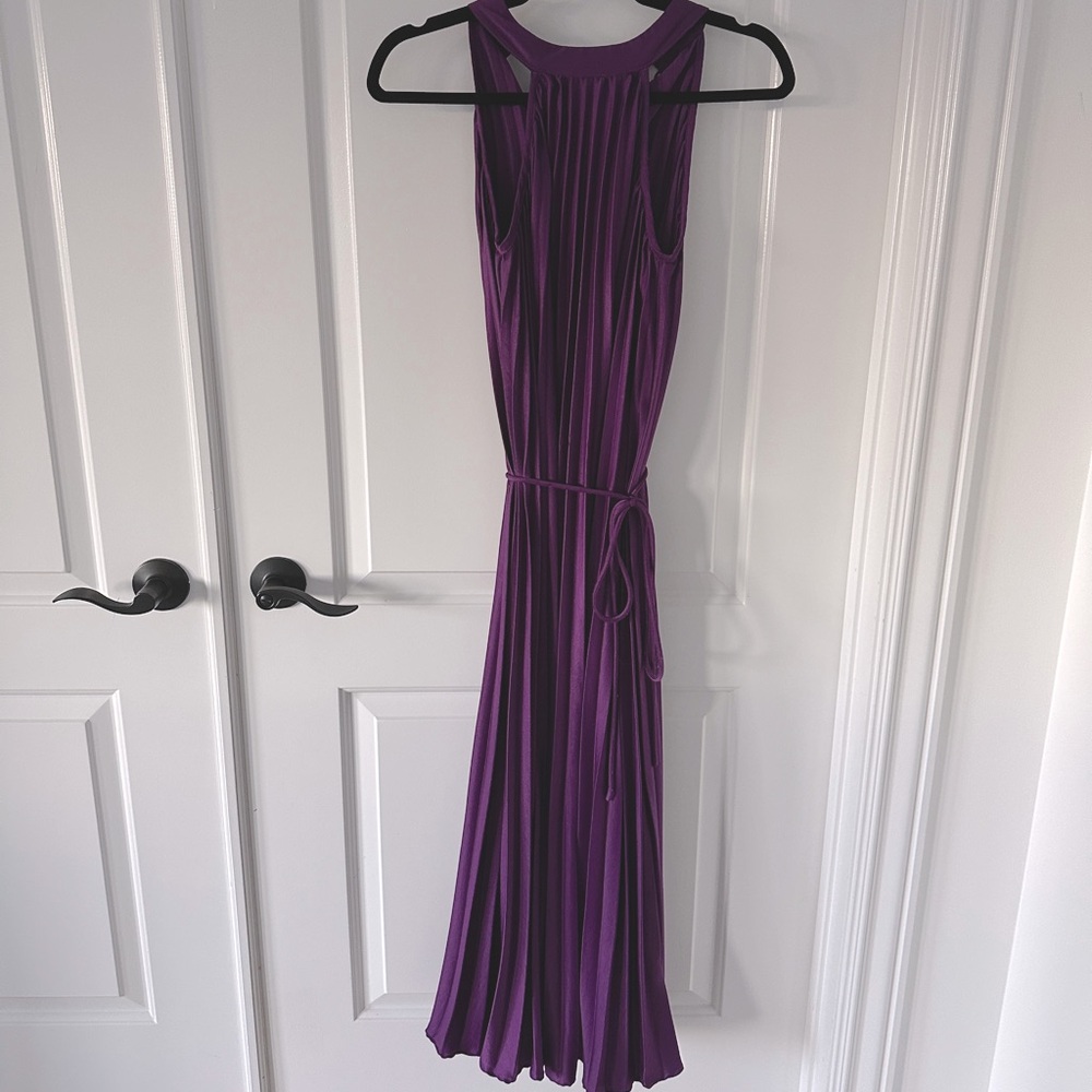 Purple Pleated Maternity Halter Dress size small